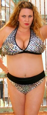 Delicate Illusions S0724HOX Plus size Hologram Metallic 2 piece Bathing Suit