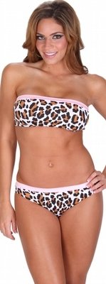 Delicate Illusions S0953PL American Cut Leopard print Tube top style Bikini