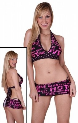 Delicate Illusions S0926PL Halter top mico mini skirt y-string