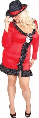 MobBroadX Plus size Sexy Mob Boss Costume 5X Clearance Sale