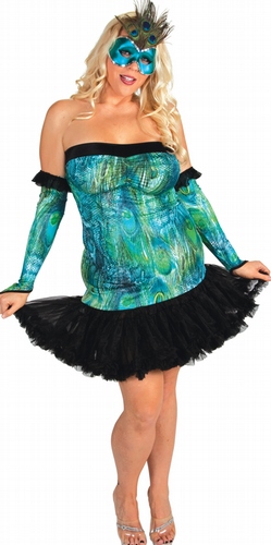 Delicate Illusions PeacockX Plus size Sexy Peacock Burlesque Costume