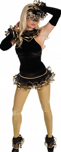Delicate Illusions Court-JesterX Black Gold Plus size Court Jester Costume