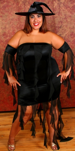 Delicate Illusions Witch-07X  Plus size Sexy Witch Costume tube dress