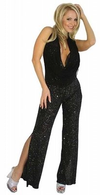 Delicate Illusions L0914SP Sparkle Backless Cowl Sexy Catsuit