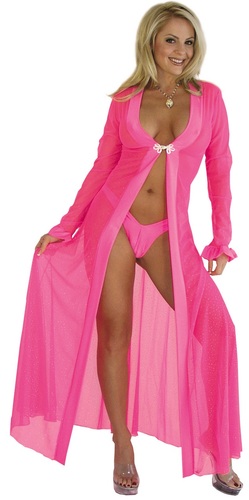 Sparkle Mesh Sexy Long Sheer Robe