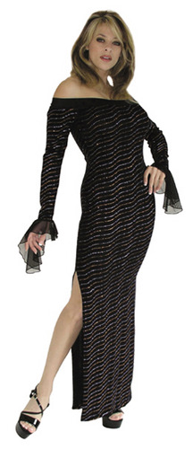 Shoulderless Sparkle sexy long dress w side slits