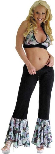 70's retro hippie bell bottom disco pant set