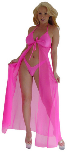 Sexy Tie front babydoll style nightgown w 2 thongs Lightning multi not shown- Small Clearance