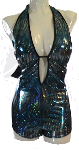 Shiny Zebra Foil Halter Romper