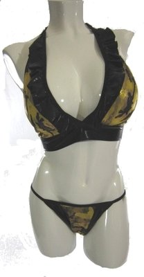 Metallic Gold Camo Foil 2 Piece Bikini
