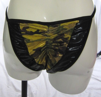 Metallic Gold Camo Scrunch butt bikini bottom