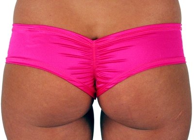 Skimpy gathered butt booty panty stretch spandex satin