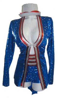 Ladies Sexy Uncle Sam Costume American flag tuxedo