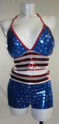 Patriotic American Flag Halter top w shorts 7x Clearance Sale