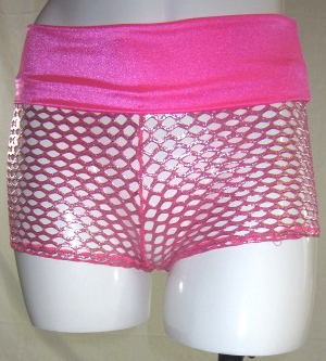 Metallic Honeycomb fishnet Roll over Yoga Short