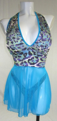 Retro Halter Style Marilyn feline animal print babydoll