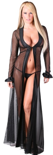 long mesh robe with thong