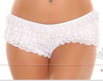 Plus size White Ruffle Panty