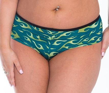 Plus size booty short  w Scrunch Olive Flame