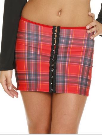 School Girl Micro mini skirt red plaid