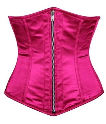 Fuchsia Satin Underbust Corset w Steel Bones 5x Clearance Sale