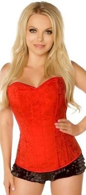 Plus size Red Brocade Side Zipper Corset 5x Clearance Sale