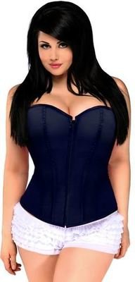 Strapless Corset Navy Blue w Front Zipper