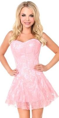 Plus Size Light Pink Lace Corset Dress Clearance Sale 4x