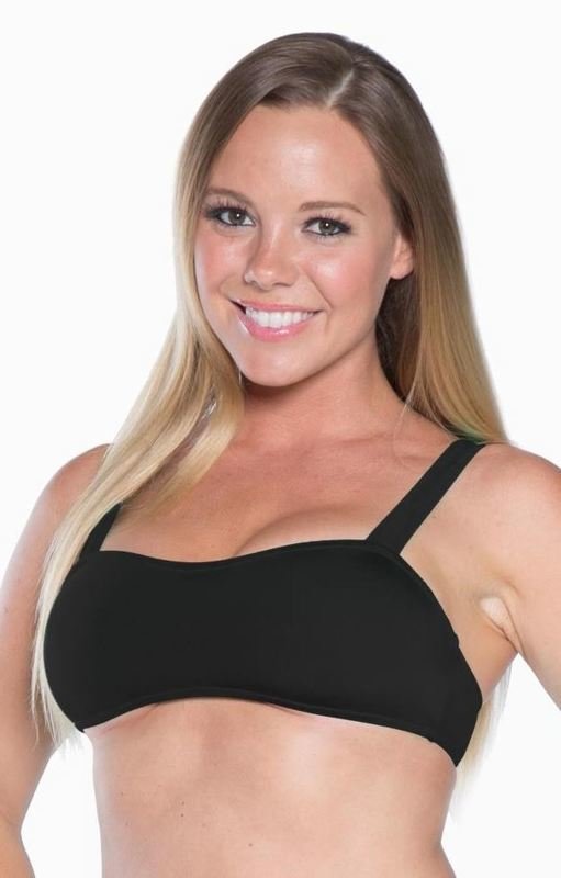 Lined Bandeau Bathing suit top Solid Black