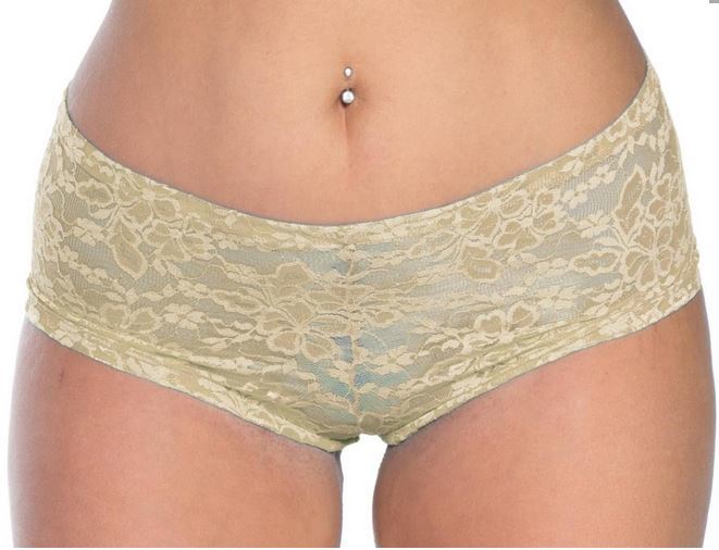 Plus size Lace Booty Short Gold Jasmine