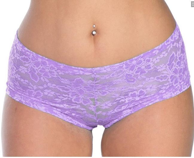 Plus size Lace Booty Short Lavender  Jasmine