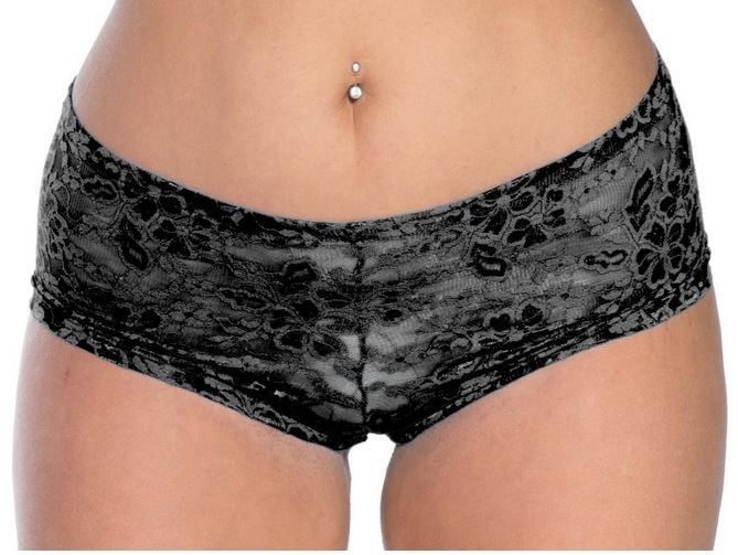 Plus size Lace Booty Short Black  Jasmine