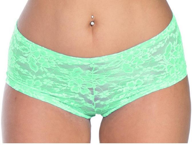 Plus size Lace Booty Short Mint Jasmine