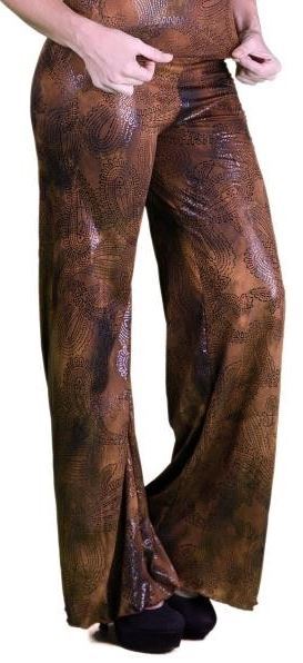 Pallazzo Pant with Elastic Waist Brown Print