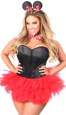 Flirty Mouse Corset Costume with Red Tutu