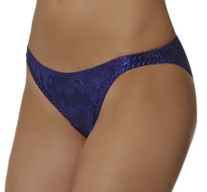 Plus Size Jacquard satin Panty Royal Blue