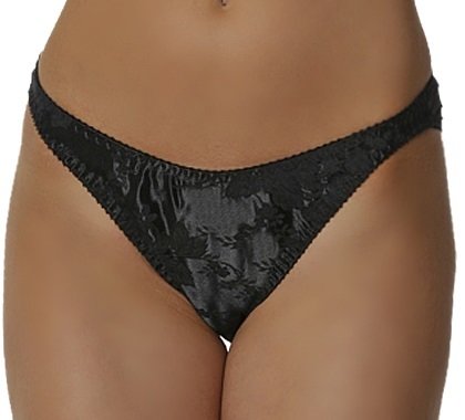 Empire Intimates 109X Plus Size Jacquard satin Panty Black
