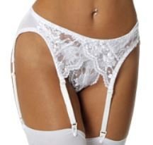 Empire Intimates 408X White Lace Plus Size Garter belt