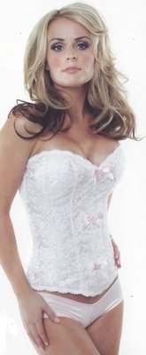 Strapless corset w pink trim cotton candy 34 clearance sale