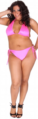2 Piece Rio Cut Lycra Plus size Swim Suit 3x Neon Pink Clearance