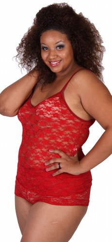Delicate Illusions SA8001LAX Plus size Sexy Lace Camisole and Shorts