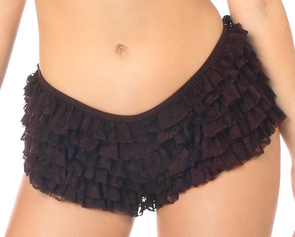 Dark Brown Lace Ruffle Panty