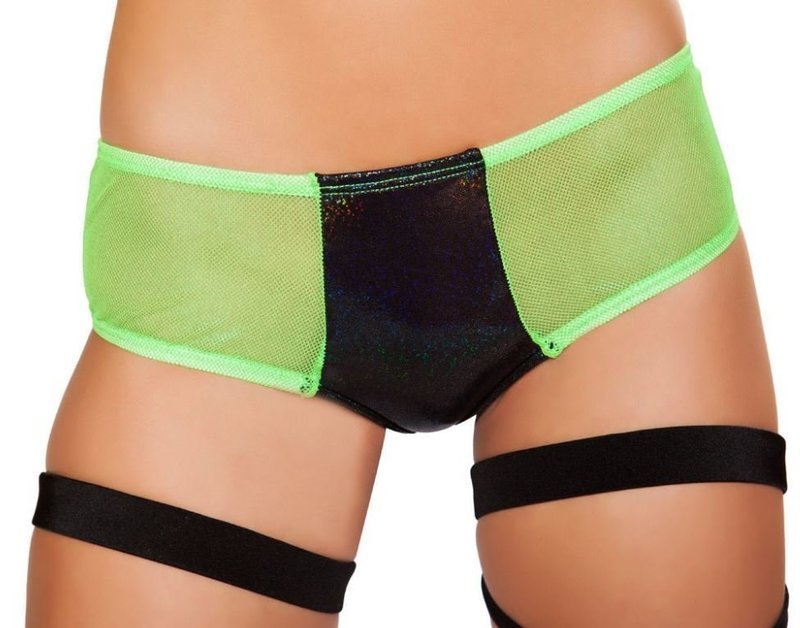 Unlined boy short Black Shimmer Lime