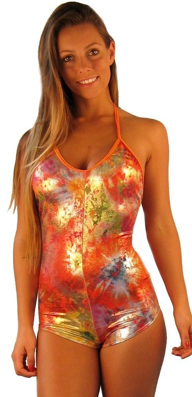 Foil Basic Cheeky Romper Red Twilight
