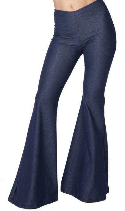 Blue Stretch Denim Bell Bottom Pant Good for Hippy Costume