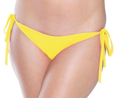 Front Lined Lycra Scrunch Bottom Bikini Bottom Yellow