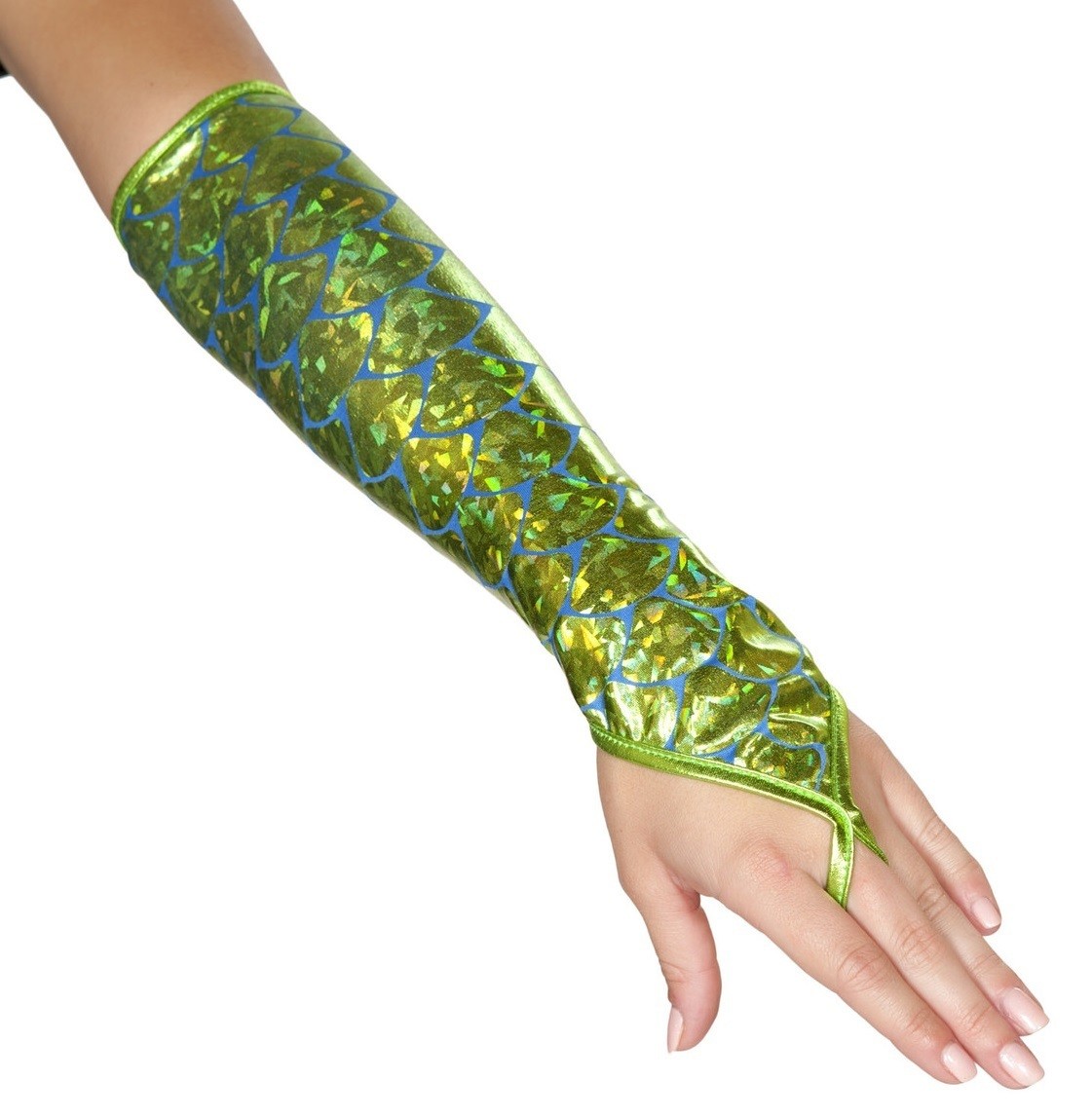 Fingerless Elbow Length Gloves Seafoam Green Mermaid