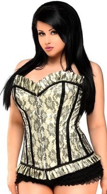 Plus size Strapless Corset w Steel bones Ivory 5X Clearance Sale