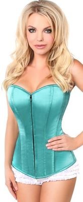 Plus Size Deep Mint Green Satin Strapless Corset  5x Clearance Sale