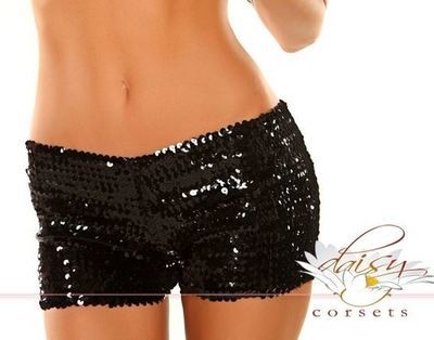 Black Sequins Hot Shorts